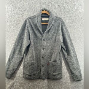 Levis Mens Sweater Button Down Collar Front Pockets Size Medium